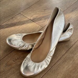 Elegant Gold Ballet Flats - worn once!